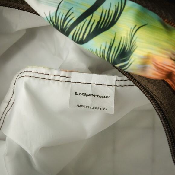 LeSportSac Tropical Hawaiian Palm Tree Ocean Medium Shoulder Bag Tote Purse - Picture 5 of 7